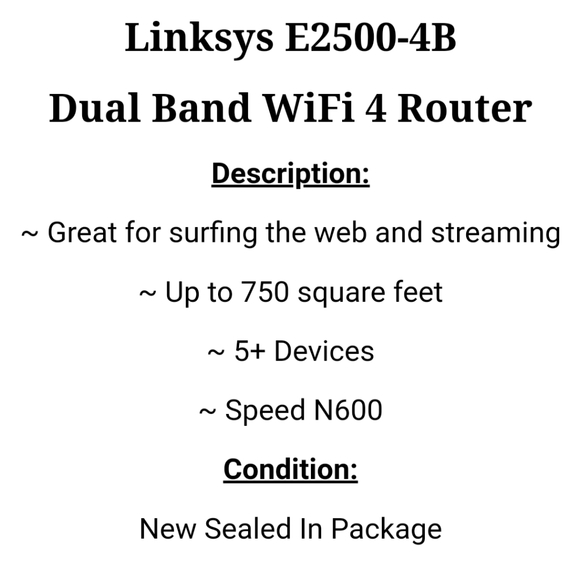 Linksys E2500 Dual-Band WiFi 4 Router N600 - Picture 3 of 3